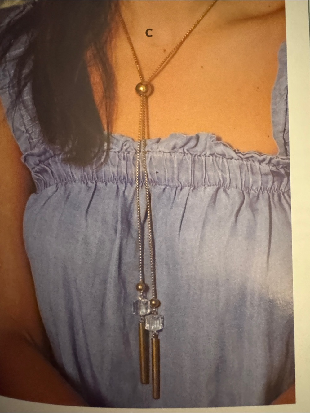 Bloom Windsor Gold-Tone Lariat Necklace with Clear Crystal Accents Women jewelry